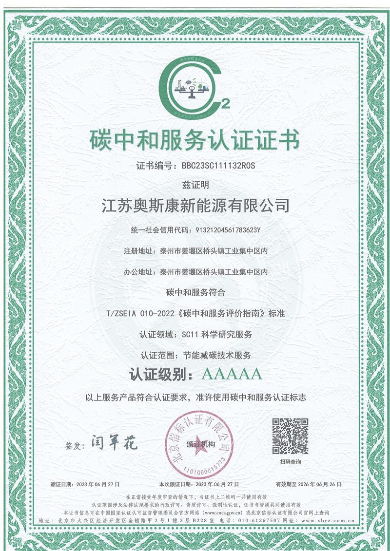 Carbon Neutrality Service Certification